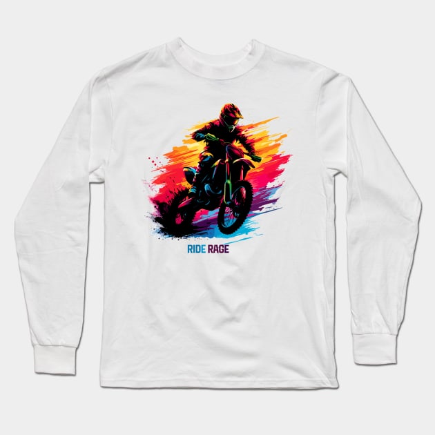 Motocross Long Sleeve T-Shirt by Vehicles-Art